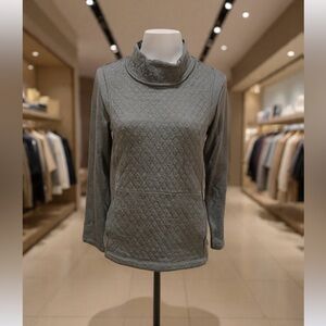 Serra Quilted Cowl Neck and Front Pockets Pullover Top